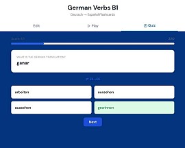 Quiz German verbs Spanish-Aleman
